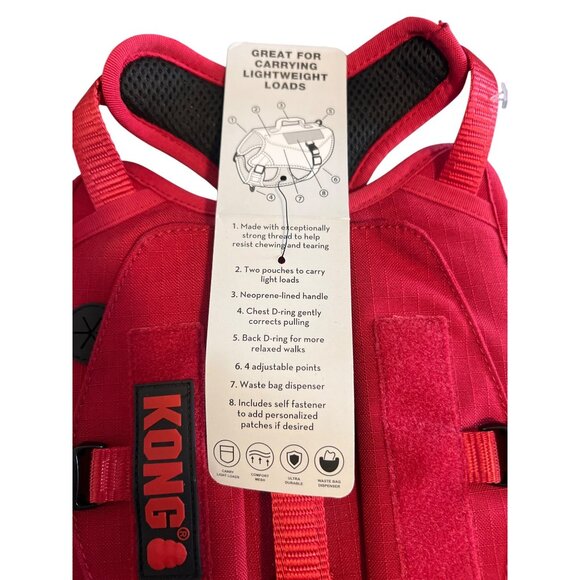 Kong Strongest Tactical Vest Harness Dogs Pets Red Ultra Durable Size Small NWT - Picture 5 of 6